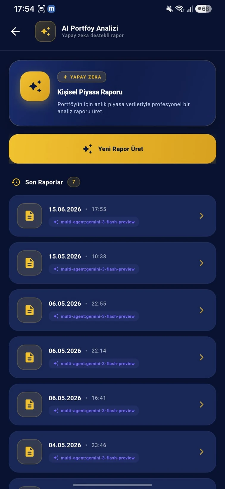 Kuyumcum AI rapor listesi